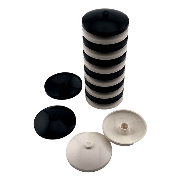 Lego Round Black & White Specialty Cap Plates 2x2 - 75 Pcs - A514 - Picture 4 of 10